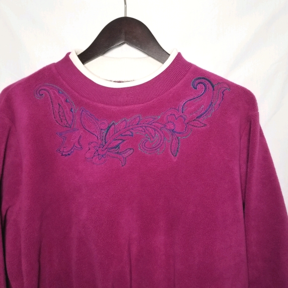 ALLISON DALEY pink crop top sweater crewneck M - Picture 3 of 6